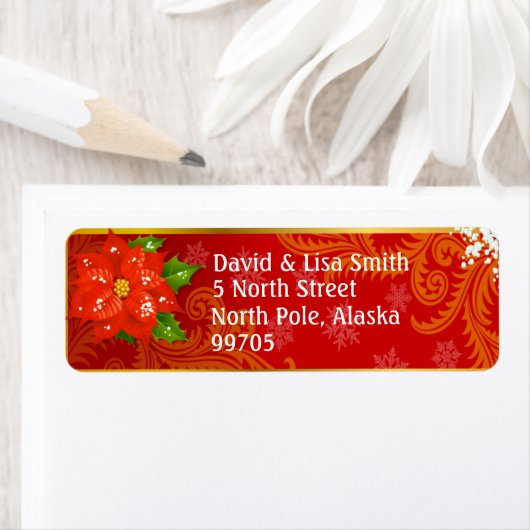 Kerstmis Wenskaart Return Address Labels (Insitu)