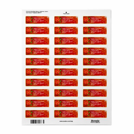 Kerstmis Wenskaart Return Address Labels (Full Sheet)