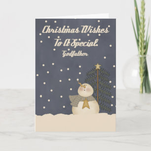 Kerstmis wenst een speciale peetvader feestdagen kaart