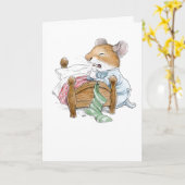 Kerstmis wenst het Bidden Muis Kaart (Gele Bloem)