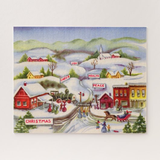 Kerstmis wenst juichen vrede gezondheid vreugde legpuzzel (Horizontaal)