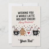 Kerstmis wenst u een hele latte koffie kaart (Voorkant)