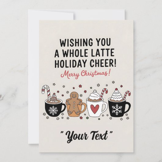 Kerstmis wenst u een hele latte koffie kaart (Voorkant)