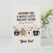 Kerstmis wenst u een hele latte koffie kaart (Staand voorkant)