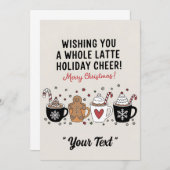 Kerstmis wenst u een hele latte koffie kaart (Voorkant / Achterkant)