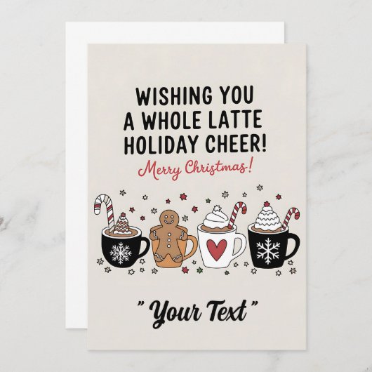 Kerstmis wenst u een hele latte koffie kaart (Voorkant / Achterkant)