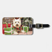 Kerstmis - West Highland Terrier - Abby Bagagelabel (Voorkant horizontaal)
