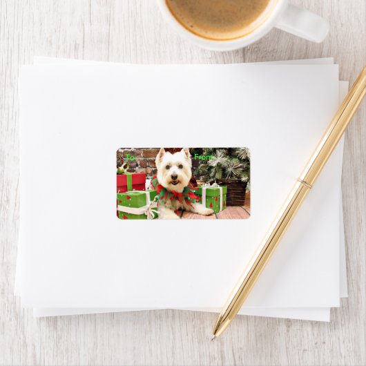 Kerstmis - West Highland Terrier - Abby Etiket (Insitu)