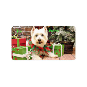 Kerstmis - West Highland Terrier - Abby Etiket