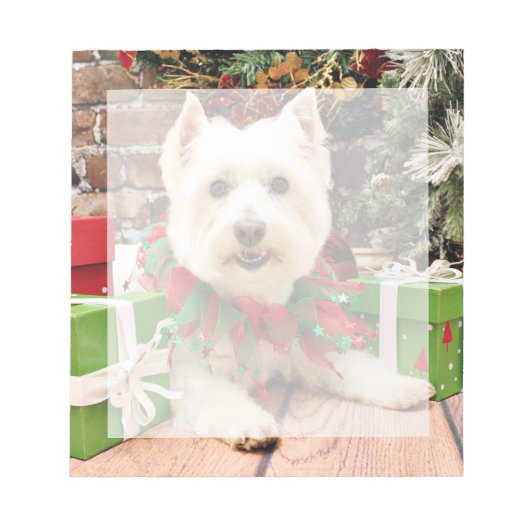 Kerstmis - West Highland Terrier - Abby Notitieblok (Voorkant)