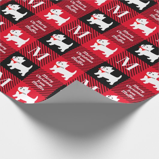 Kerstmis West Highland Terrier Scottish Pset Cadeaupapier (Hoek)