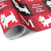 Kerstmis West Highland Terrier Scottish Pset Cadeaupapier (Rol Hoek)
