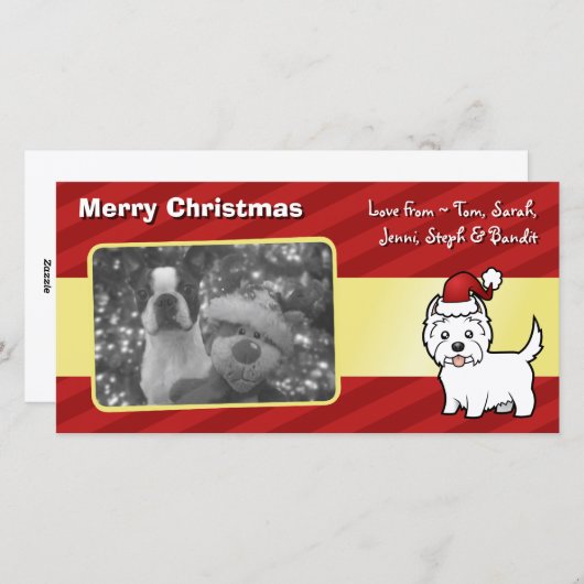 Kerstmis West Highland White Terrier Feestdagenkaart (Voorkant / Achterkant)