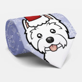 Kerstmis West Highland White Terrier Stropdas (Opgerold)