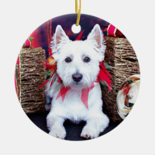 Kerstmis - Westie - Bella Keramisch Ornament