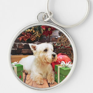 Kerstmis - Westie - Callie Sleutelhanger
