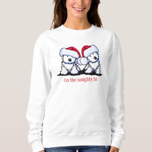 Kerstmis Westie Duo T-shirt (Voorkant)