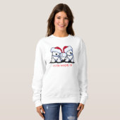 Kerstmis Westie Duo T-shirt (Voorkant volledig)