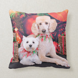 Kerstmis - Westie JoHannah - Poodle Winston Kussen