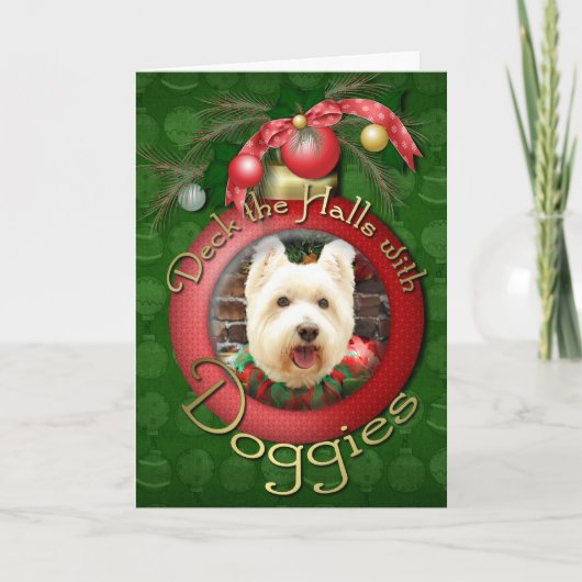 Kerstmis - Westie - Lucky Feestdagen Kaart (Voorkant)