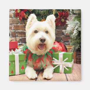 Kerstmis - Westie - Lucky Magneet