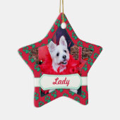 Kerstmis - WestieJack - Lady Keramisch Ornament (Rechts)