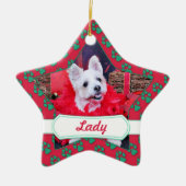 Kerstmis - WestieJack - Lady Keramisch Ornament (Voorkant)