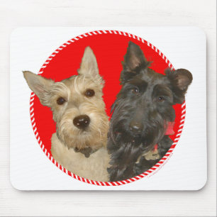 Kerstmis Wheaten & Black Scotties Muismat