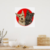 Kerstmis Wheaten & Black Scotties Poster (Keuken)