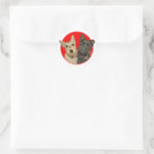 Kerstmis Wheaten & Black Scotties Ronde Sticker (Tas)