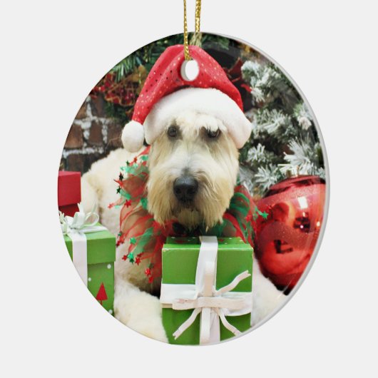Kerstmis - Wheaten Terrier - Bailey Keramisch Ornament (Links)