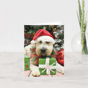 Kerstmis - Wheaten Terrier - Vestingmuur Feestdagen Kaart