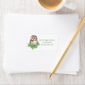 Kerstmis: Whet Owl Bird Natuur Custom Art Etiket (Insitu)