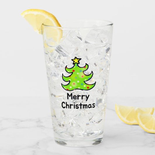 Kerstmis Whimsical Boomontwerp Glas (Voorkant ijs)