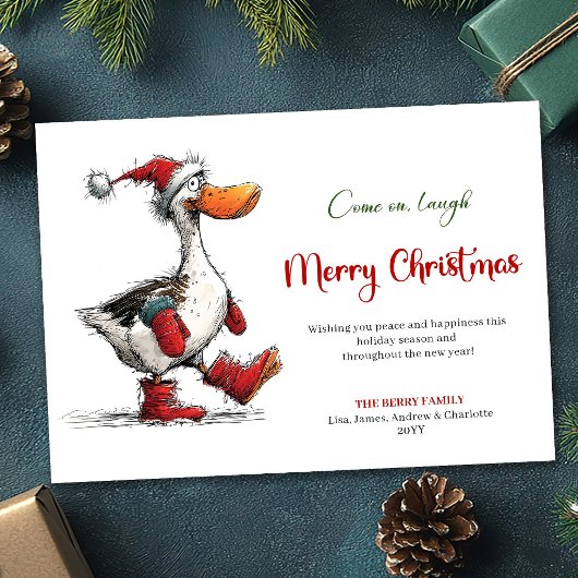 Kerstmis Whimsical Dwaas Ganzen Pret Kerstkaart