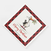 Kerstmis Whimsical Dwaze Gans Grappige Servetten (Hoek)