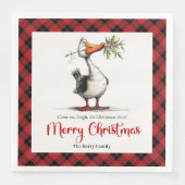 Kerstmis Whimsical Dwaze Gans Grappige Servetten (Voorkant)