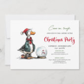 Kerstmis Whimsical Dwaze Gans Speelse Feest   Kaart (Voorkant)
