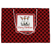 Kerstmis Whimsical Dwaze Ganzen Grappige Cadeautas (Achterkant)