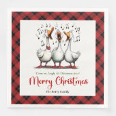 Kerstmis Whimsical Dwaze Ganzen Speelse Servetten (Voorkant)