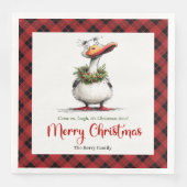 Kerstmis Whimsical Gans Cartoon Grappige Servetten (Voorkant)