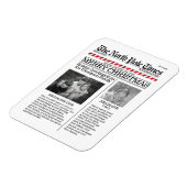 Kerstmis Whimsical North Pole Newspaper Magneet (Linkerzijde)