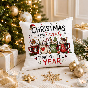 Kerstmis Whimsical Rood Groen Citaat Worp Kussen