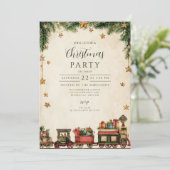 Kerstmis Whimsical Toy Express Kaart (Staand voorkant)