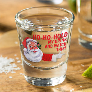 Kerstmis, whisky, mijn Drink vasthouden en dit bek Shot Glas