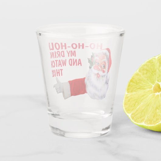 Kerstmis, whisky, mijn Drink vasthouden en dit bek Shot Glas (Achterkant)