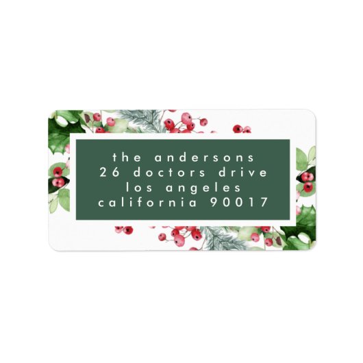 Kerstmis White Border Holiday-adres Etiket (Voorkant)