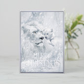 Kerstmis, White Lion Father & Son op Ice - Folie Feestdagenkaart (Staand Voorkant)