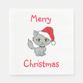 Kerstmis/White Standard Luncheon Napkin/Kitten Servetten (Voorkant)