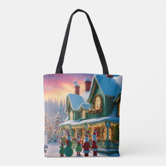 Kerstmis Whoville-geïnspireerd Tote Bag (Achterkant)